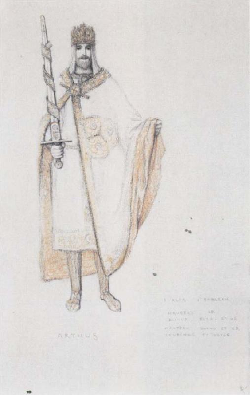  Costume Drawing for Le Roi Arthus Arthus